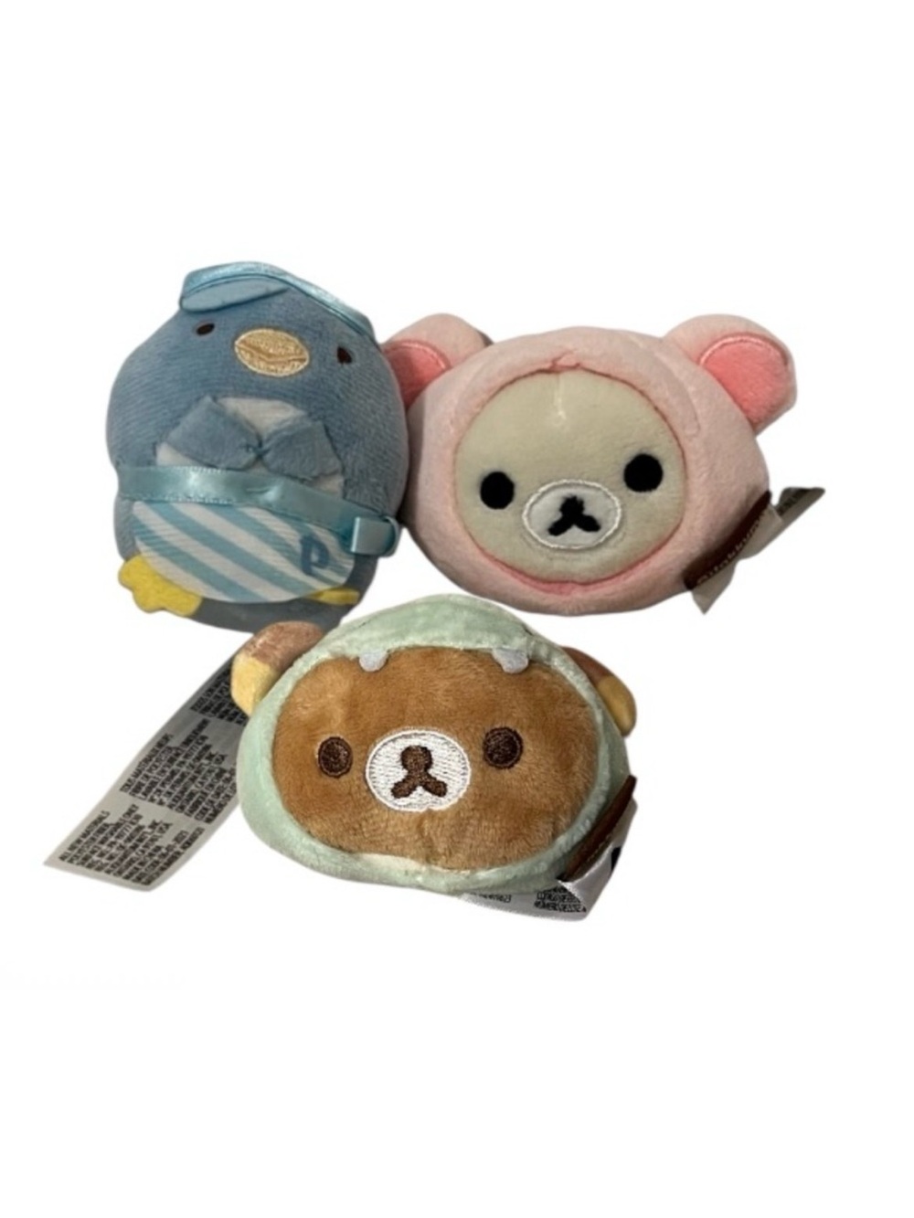Real Penguin Pen Pen Ice Cream and San-X Rilakkuma Bakery Plush Keychain